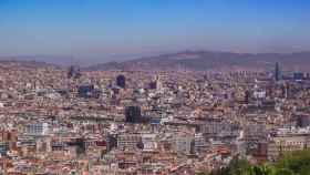 Vistas de Barcelona en una imagen panorámica