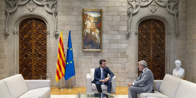 Pere Aragonès y Jaume Collboni durante su primera reunión