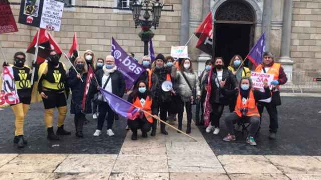 Una manifestación de trabajadoras del SAD de Barcelona de 2021 / TWITTER @COBAS