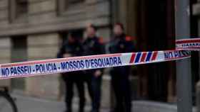 Cordón policial de los Mossos d'Esquadra en Barcelona