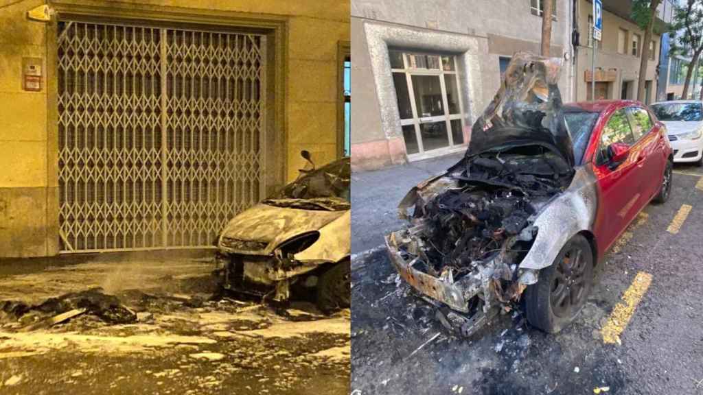 Coches quemados en la calle de Sant Fructuós / CEDIDAS