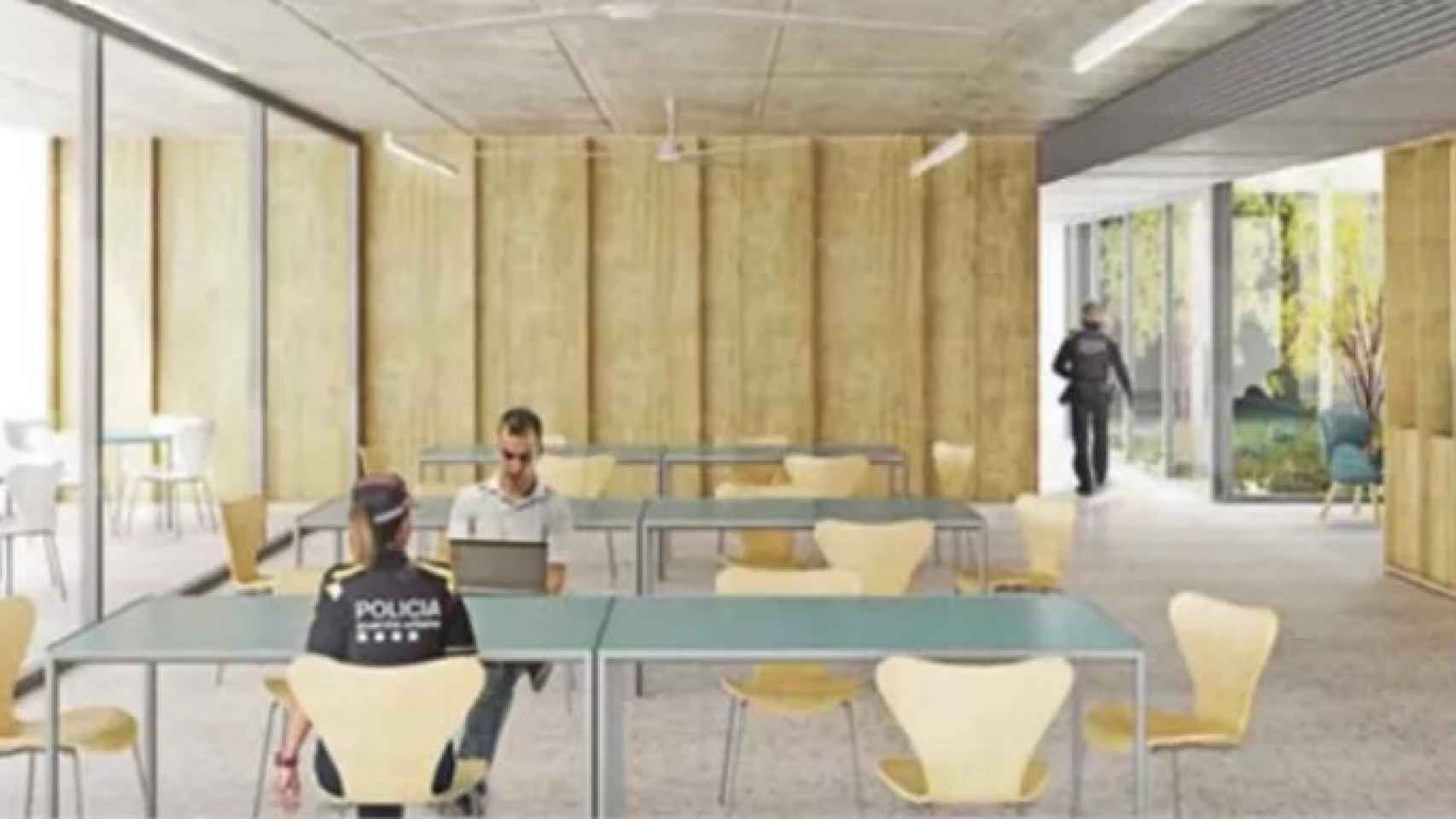 Sala de descanso de la futura comisaría de la Guardia Urbana