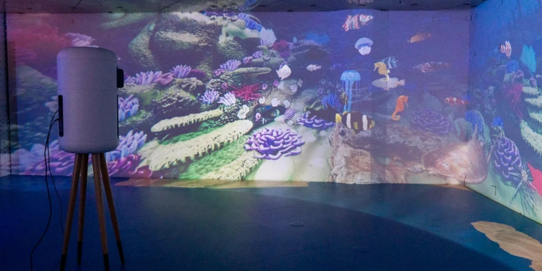 Los peces dibujados de los niños en la experiencia Disney / GALA ESPÍN