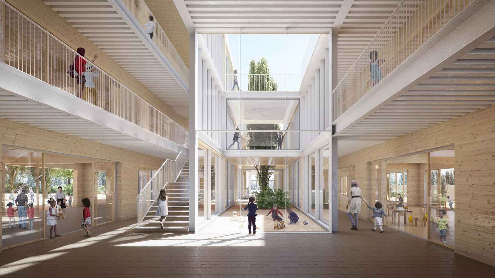 Render del futuro colegio Paco Candela en L'Hospitalet / COMAS PONT ARQUITECTES