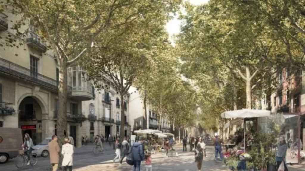 Render de cómo quedará la Rambla de Barcelona tras su reforma