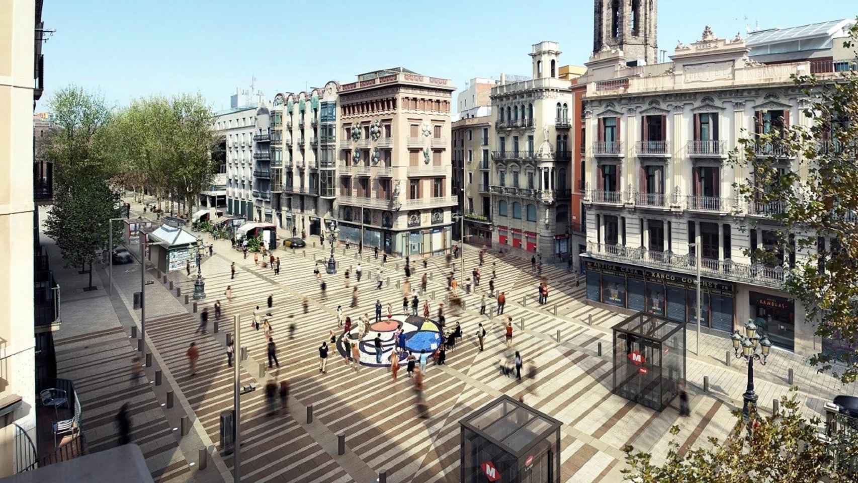 Render de la transformación de la Rambla tras las obras / AYUNTAMIENTO DE BARCELONA