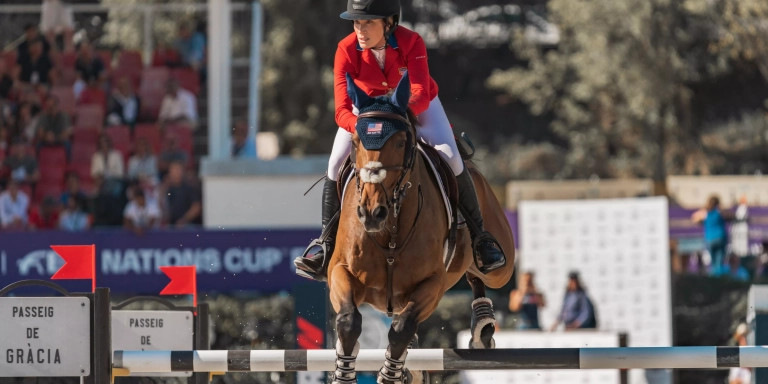 La jinete Jessica Springsteen, hija de Bruce Springsteen, en el Real Club de Polo de Barcelona / MARCELO RIOS