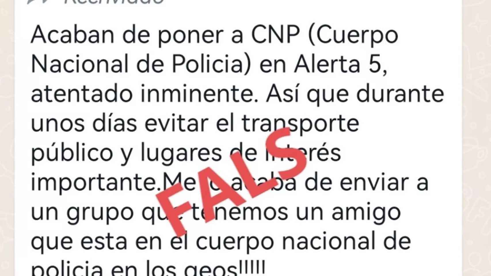 Bulo sobre un inminente atentado que circula por WhatsApp / MOSSOS