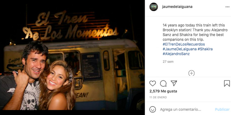 Captura de pantalla de la fotografía que en la que sale Shakira y que Núria Tomás a puesto me gusta / INSTAGRAM