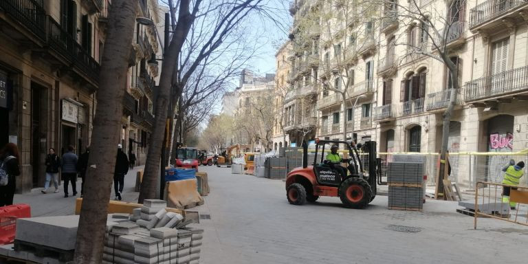 Obras de la 'superilla' de l'Eixample / ANDONI BERNÁ