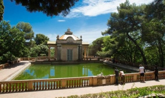 Gran estanque del parque del Laberint d'Horta lleno antes de la pandemia / AJUNTAMENT DE BARCELONA