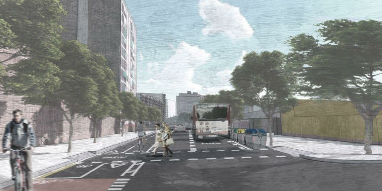 Render del nuevo carril bici que une Sant Andreu con el Eixample / AYUNTAMIENTO DE BARCELONA