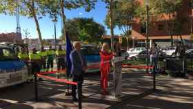 La alcaldesa de Esplugues, Pilar Díaz, junto al primer teniente de alcalde, Eduard Sanz, y la regidora de Espacio Público, Claudia Acebrón