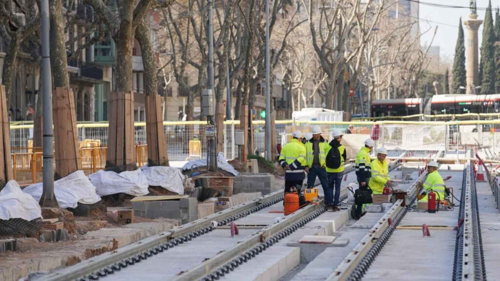 Imagen de las obras del tranvía