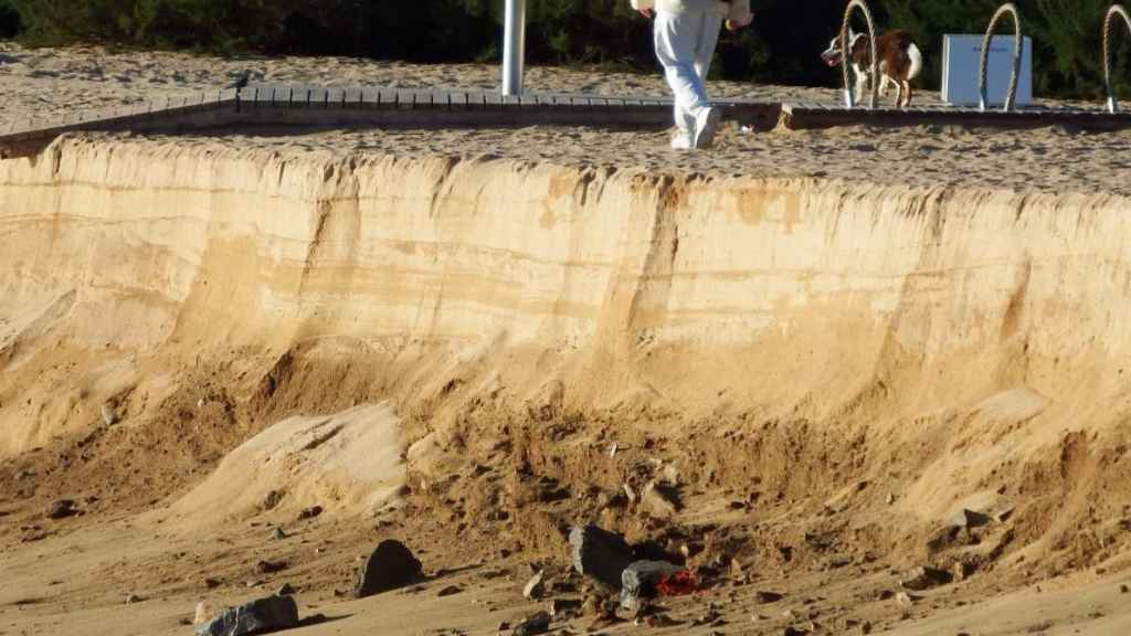 La playa del Coco de Badalona tras la borrasca Ciarán