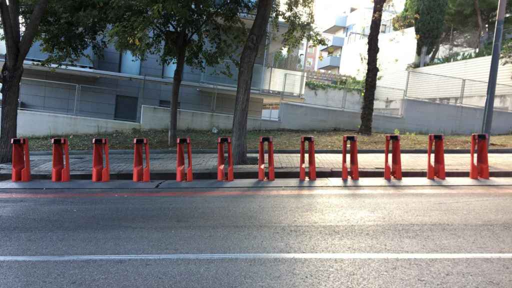 Estación de la calle del Gran Capità sin bicicletas