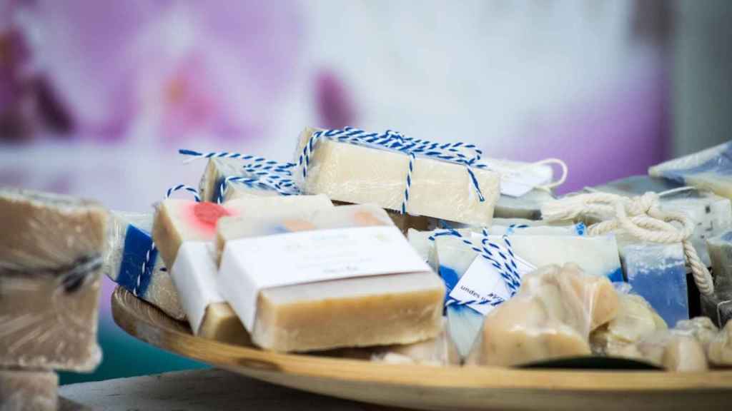 Jabones artesanales de una feria de artesanía en Barcelona