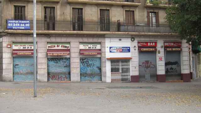 Comercios cerrados en Barcelona en una imagen de archivo