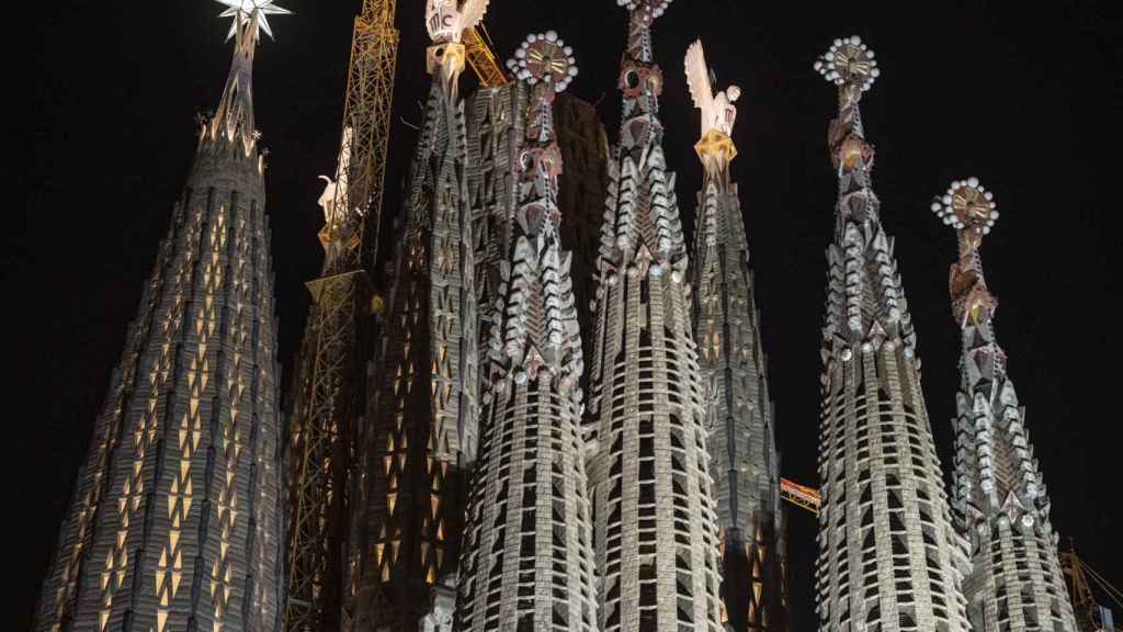 Encendido de las luces de la Sagrada Família