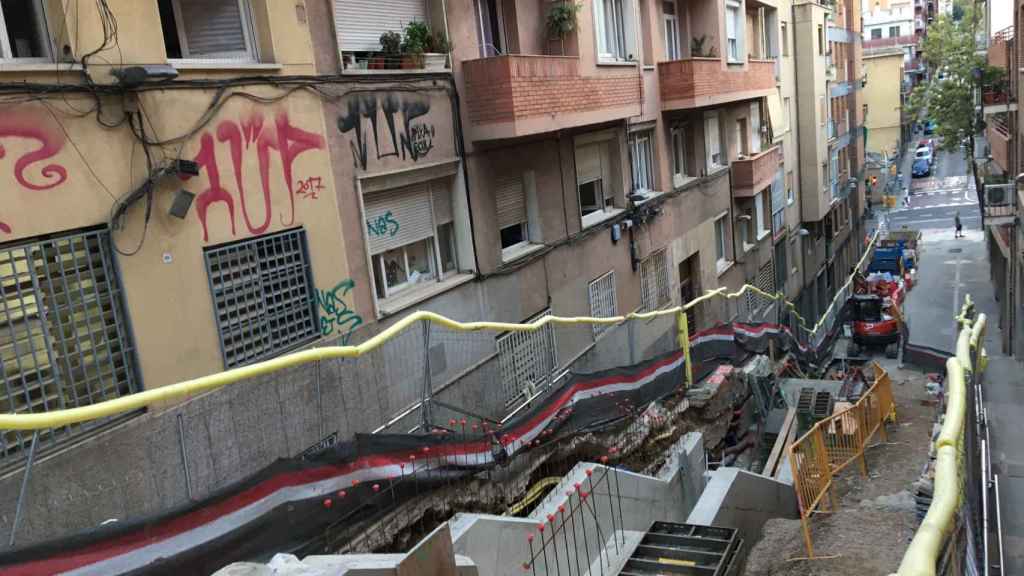 Trabajos de reurbanización de la Baixada de la Glòria