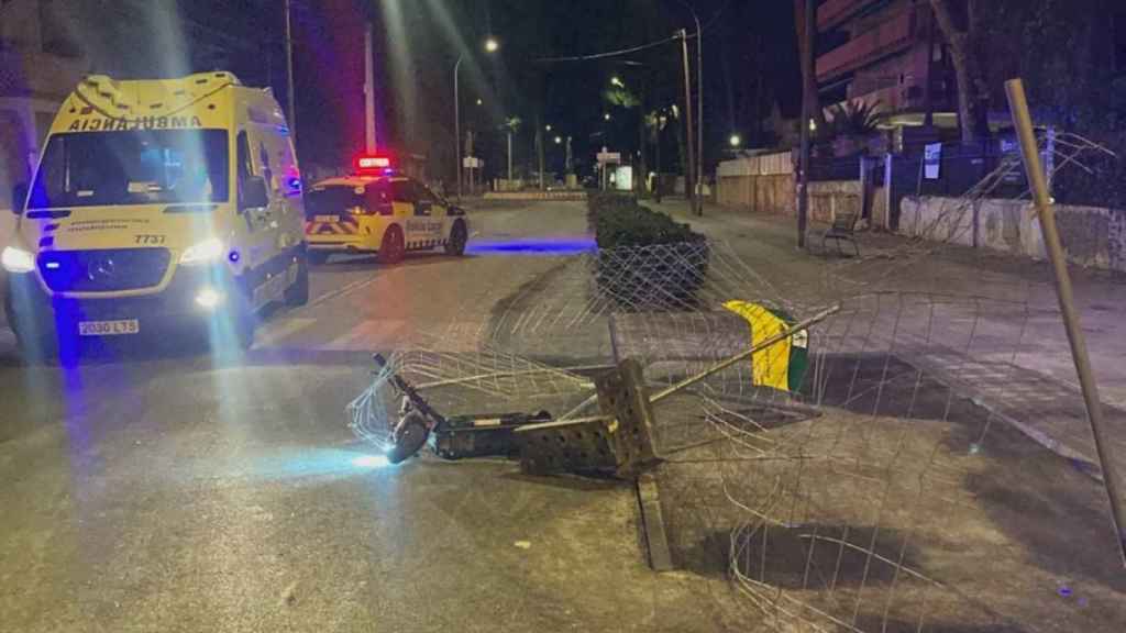 Patinete accidentado en Castelldefels