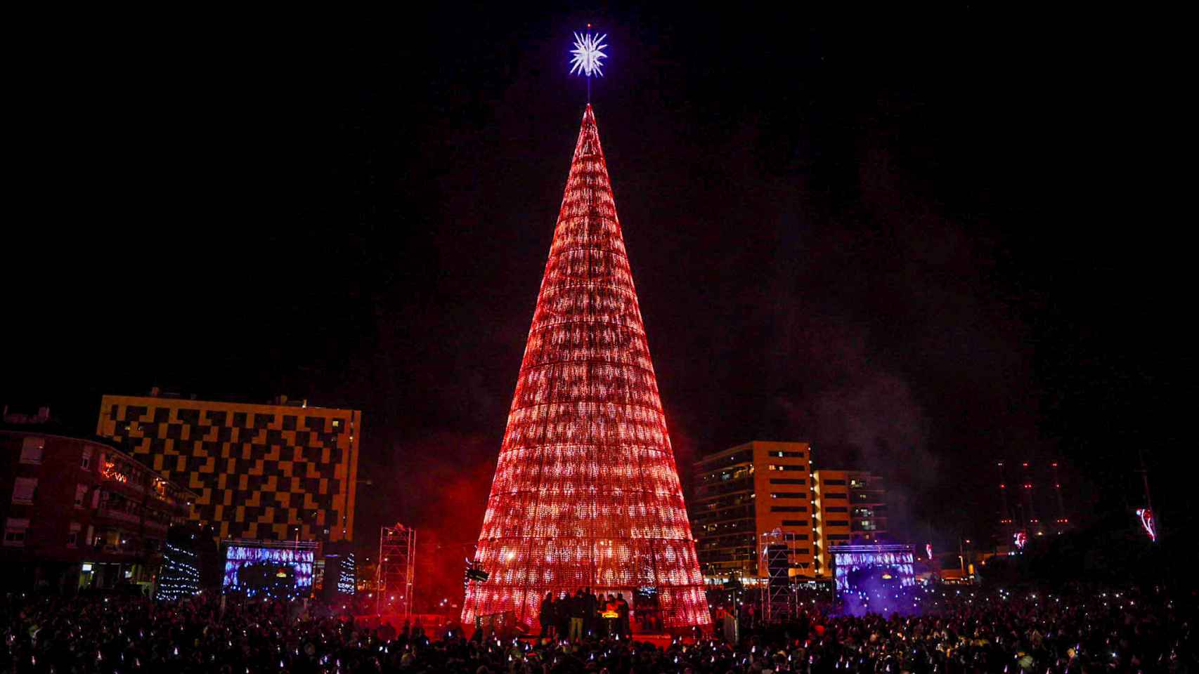 Encendido del arbol de navidad de Badalona