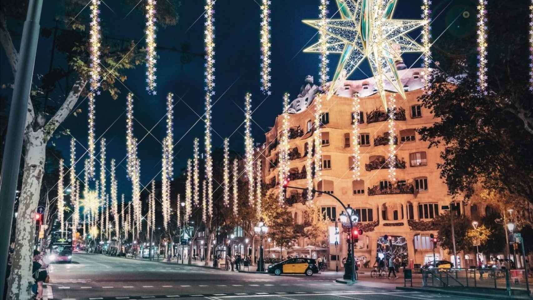 Luces de Navidad en Barcelona en una imagen de archivo