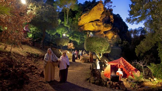 Escena del pesebre viviente de Corbera de Llobregat