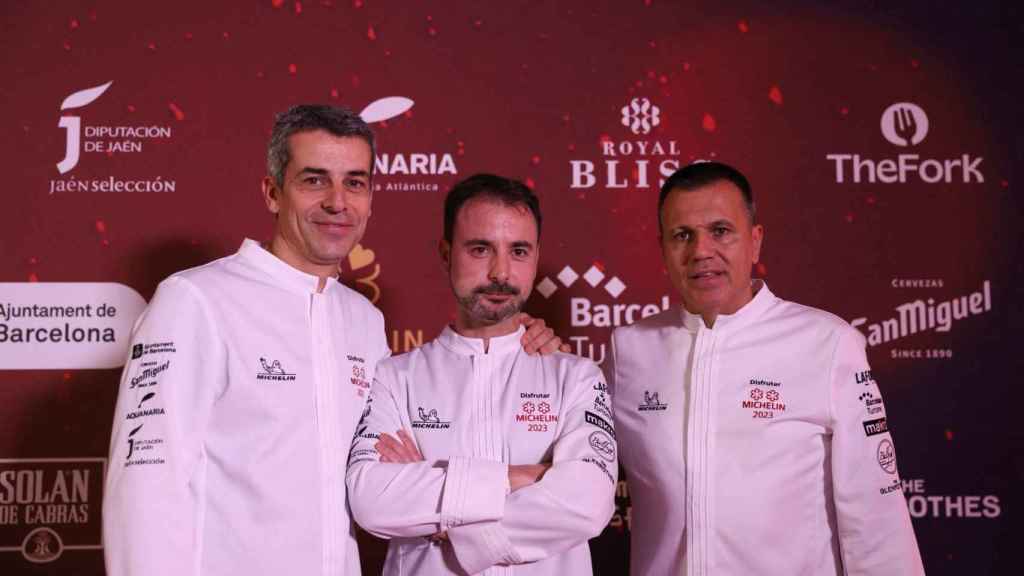 Oriol Castro, Eduard Xatruch y Mateu Casañas, chefs del restaurante de Barcelona Disfrutar***