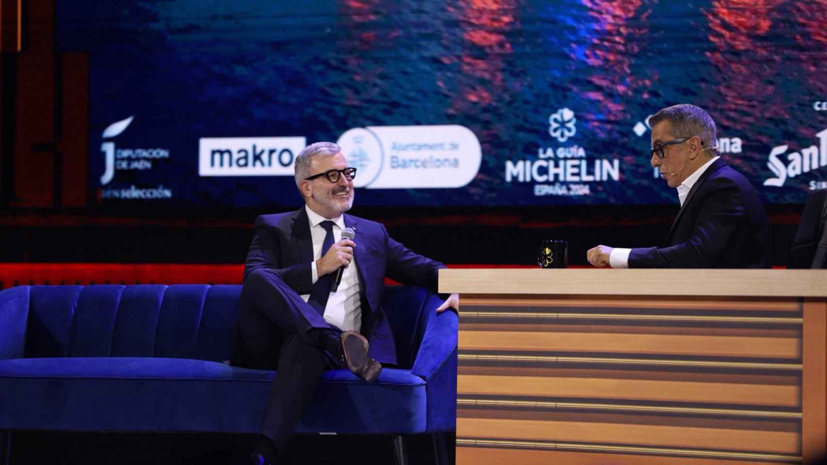 El alcalde de Barcelona, Jaume Collboni, junto a Andreu Buenafuente en la Gala Michelin 2024