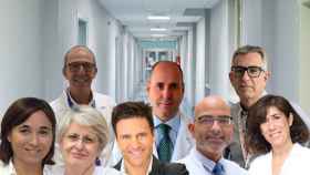 Fotomontaje de los ocho médicos de Barcelona que están entre los 50 mejores de España