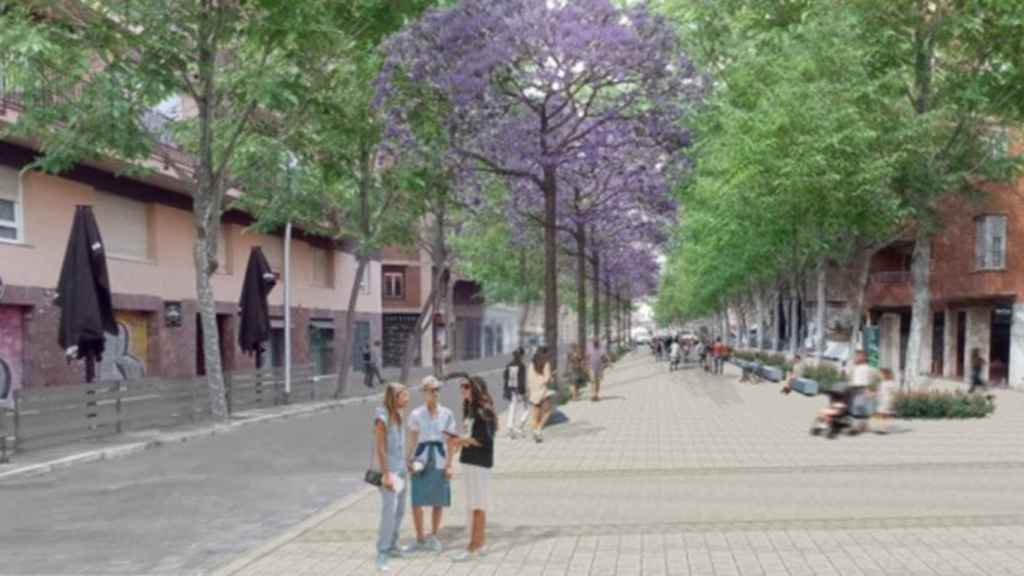 Renderización de la calle Europa tras la remodelación