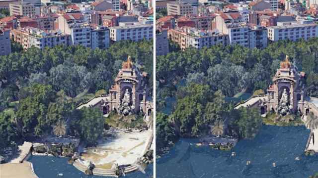 Recreación del Parque de la Ciutadella ante la subida del nivel del mar