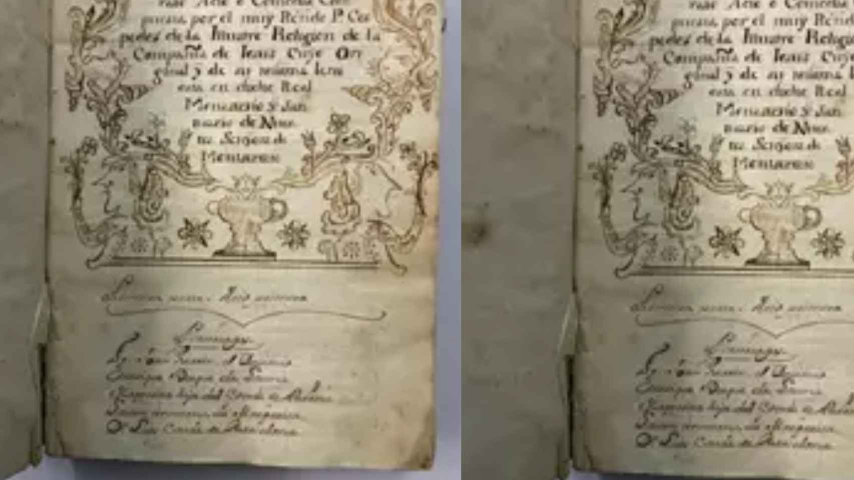 El manuscrito teatral titulado 'A la Virgen de Montserrat Acto o Comedia compuesta por el muy Reverendo P. Valentín Céspedes