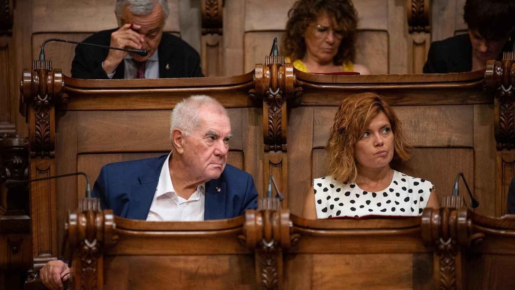 Ernest Maragall y Elisenda Alamany, en el Ayuntamiento de Barcelona