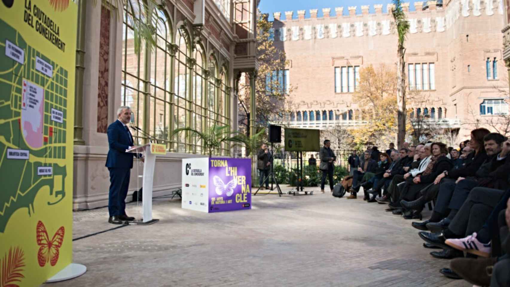 El alcalde de Barcelona, Jaume Collboni, en el acto de reapertura del Hivernacle