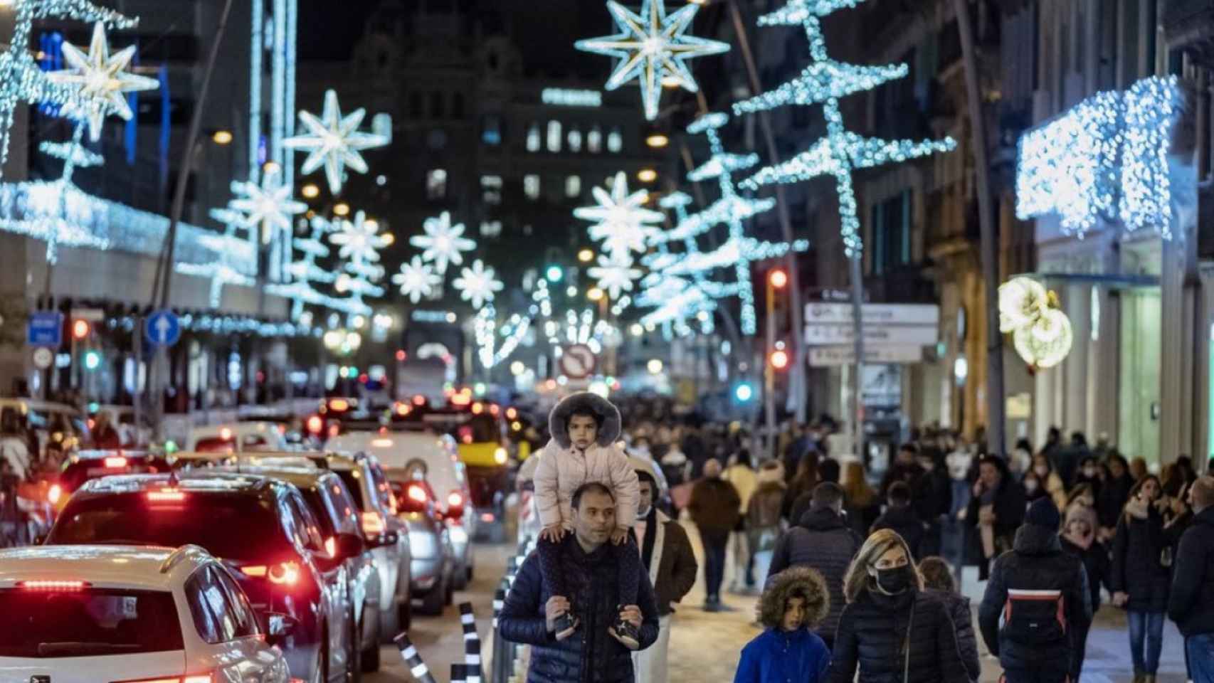 Las luces de Navidad de la calle de Pelai en 2021