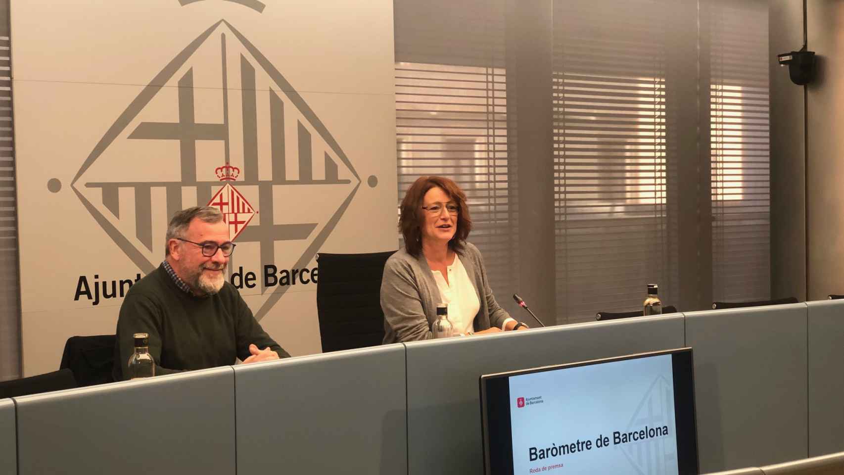 Laia Bonet, en la presentación del barómetro municipal en el Ayuntamiento de Barcelona