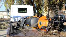 Un accidente de moto en una imagen de archivo