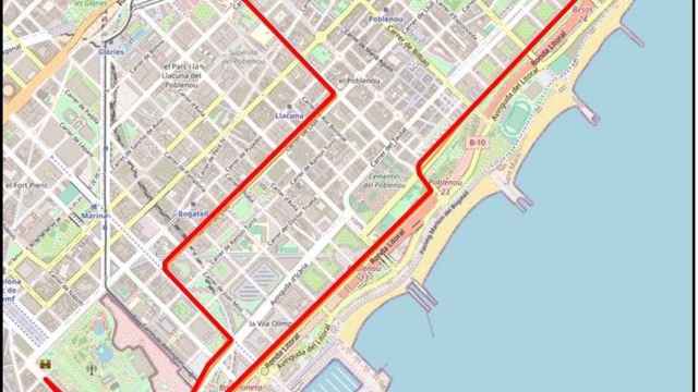 Mapa con las calles que acogerán el recorrido de La Cursa dels Nassos