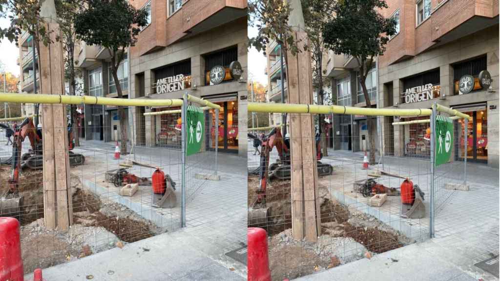 El supermercado Ametller ubicado en entre las calles de Las Navas de Tolosa y Felip II, tramos afectado por las obras de La Meridiana