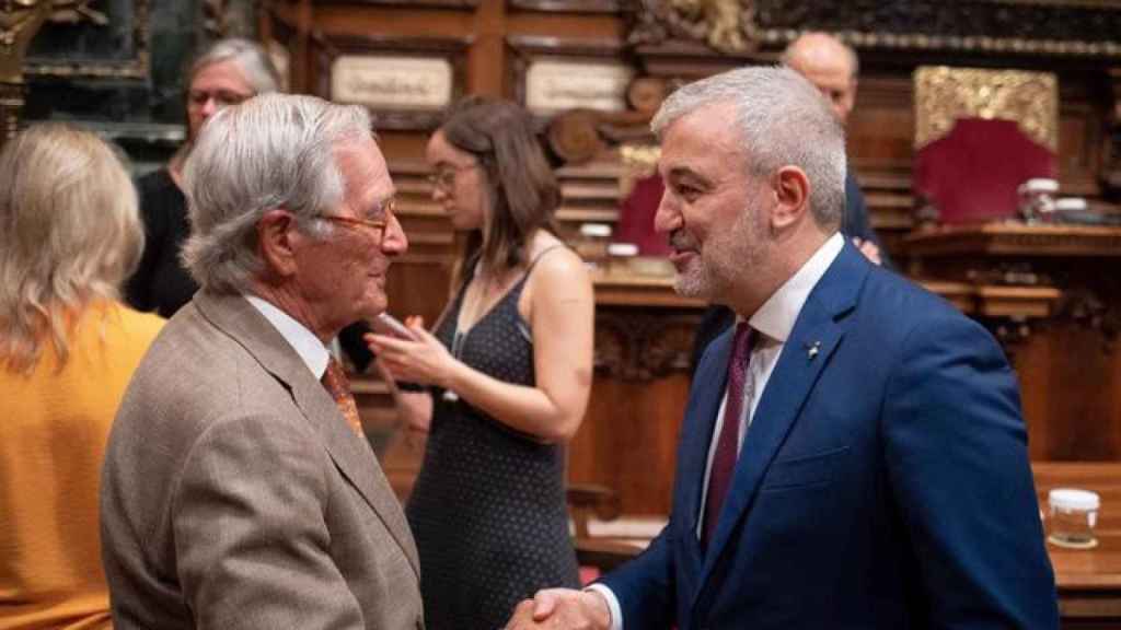 Xavier Trias y Jaume Collboni, en una imagen en el Ayuntamiento de Barcelona