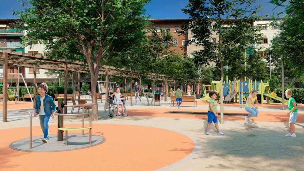 Render que muestra cómo será el futuro parque de Sant Andreu, en los jardines de Massana