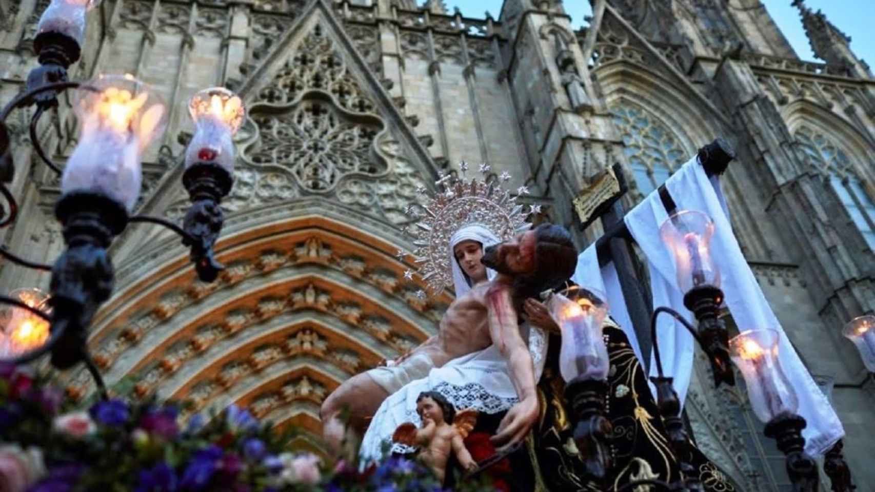 Procesión de Semana Santa en Barcelona
