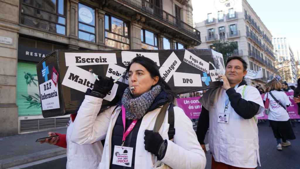 Manifestación de enfermeras en Barcelona