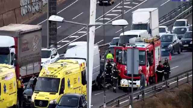 Accidente múltiple en una carretera de Barcelona