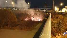 Incendio en el río Besòs