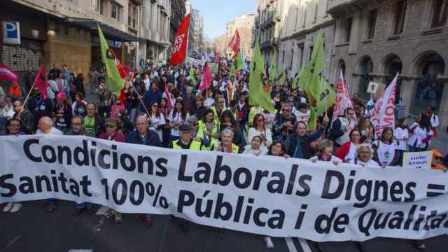 Manifestación de sanitarios en Barcelona