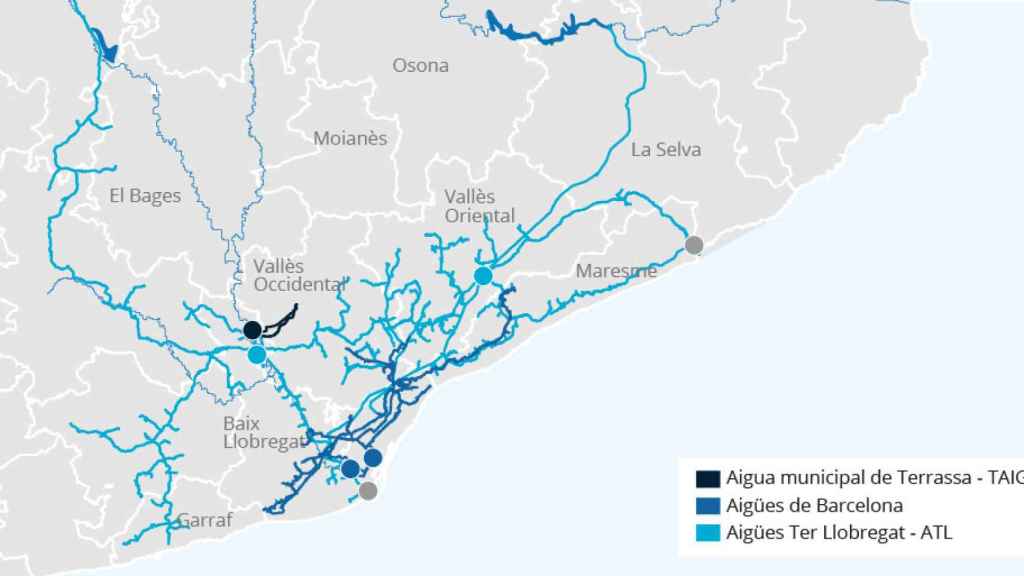 La red básica de abastecimiento Ter-Llobregat