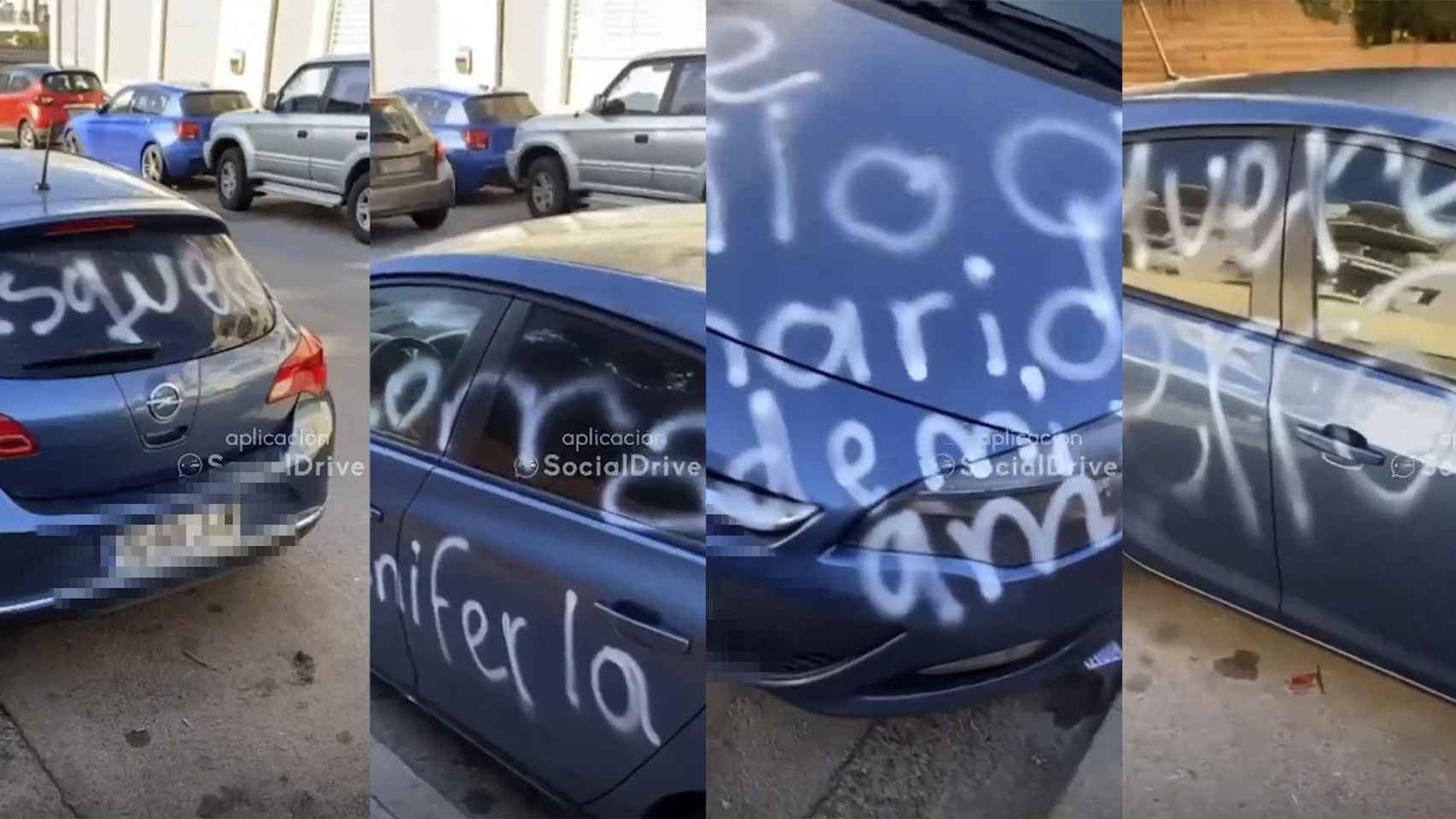 Grafitean el coche de una mujer en Castelldefels